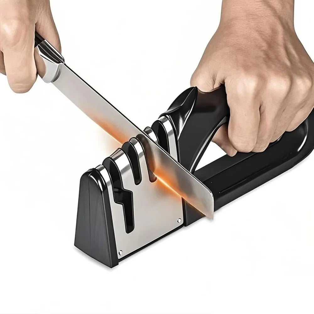4 Segment Knife Sharpener Kitchen Multifunctional Non-slip Base Knife Sharpener Portable Household Kitchen Gadgets Accessories