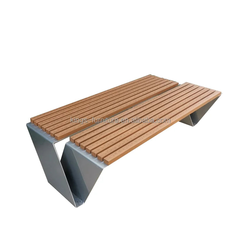 Stainless Steel Wooden Outdoor  Bench