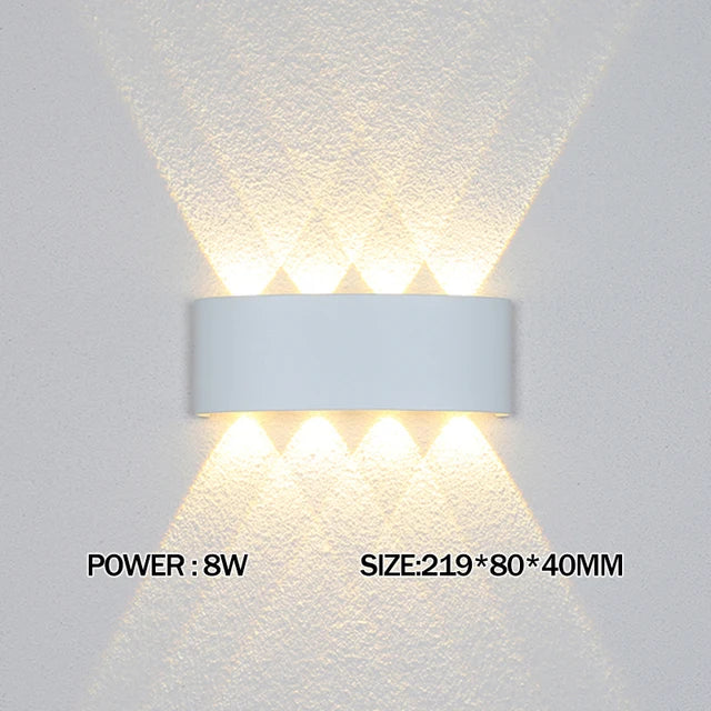 LED Wall Light Outdoor Waterproof IP65 Porch Garden Wall Lamp & Indoor Bedroom Bedside Decoration Lighting Lamp Aluminum