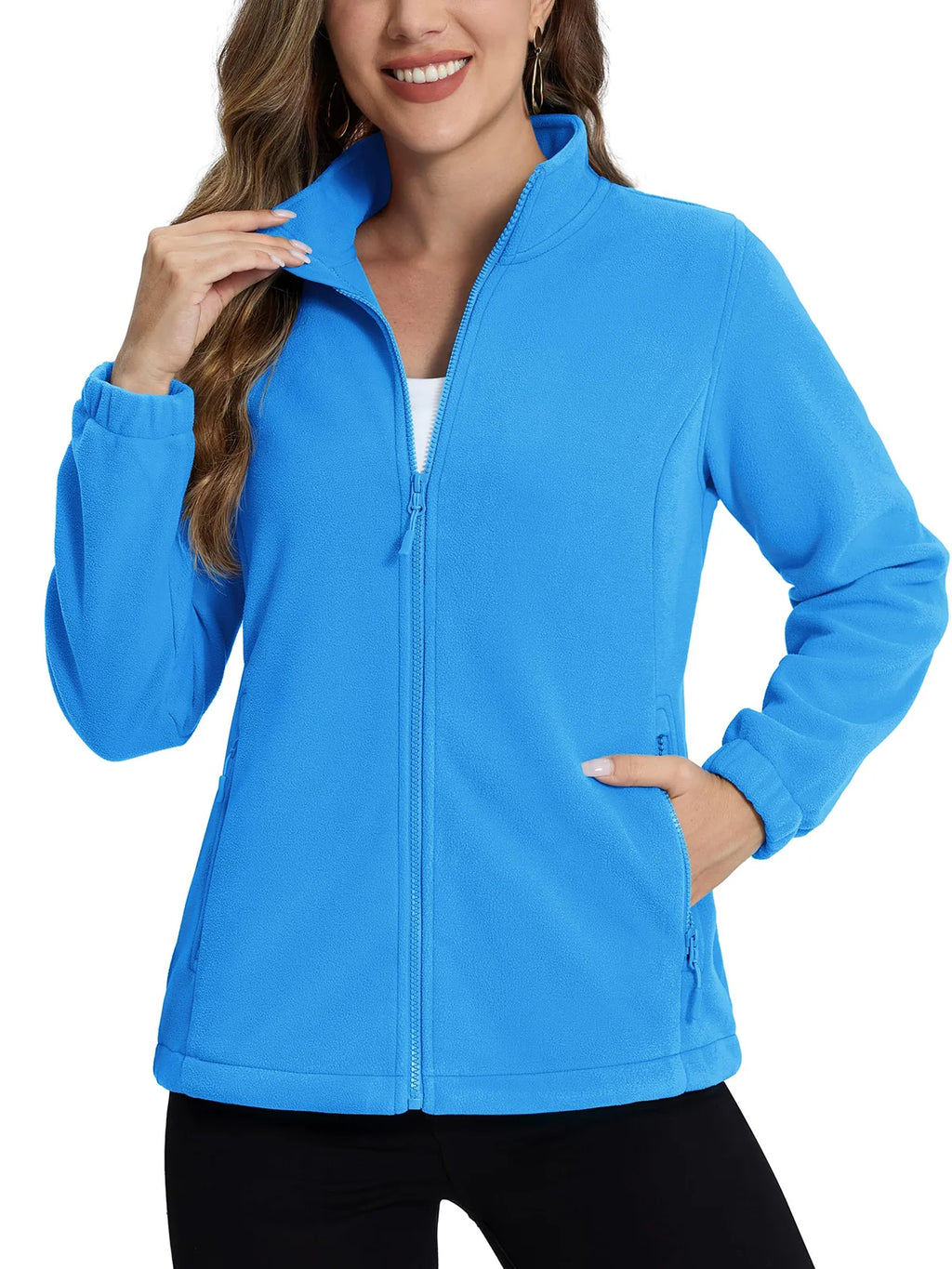 TACVASEN Women's Winter Fleece Jacket Lightweight Full Zip Sweatshirts Coat Casual Zipper Soft Warm Sweaters Outwear Female