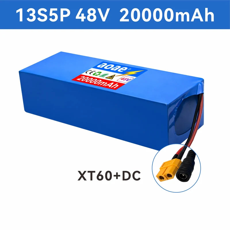 48V Scooter Battery 20Ah 13S5P A-Grade Cells 1000W-2000W Built-in BMS XT60 DC JST High Power Long Lasting for Electric Scooter