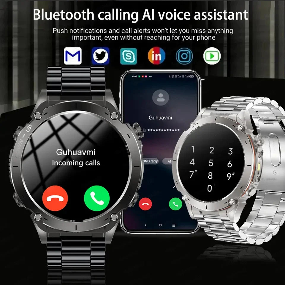2026 New GPS Smart Watches 10 ATM Waterproof Built-in Dual-band GNSS Compass Military Sport Men SWIM Smartwatch For Android IOS