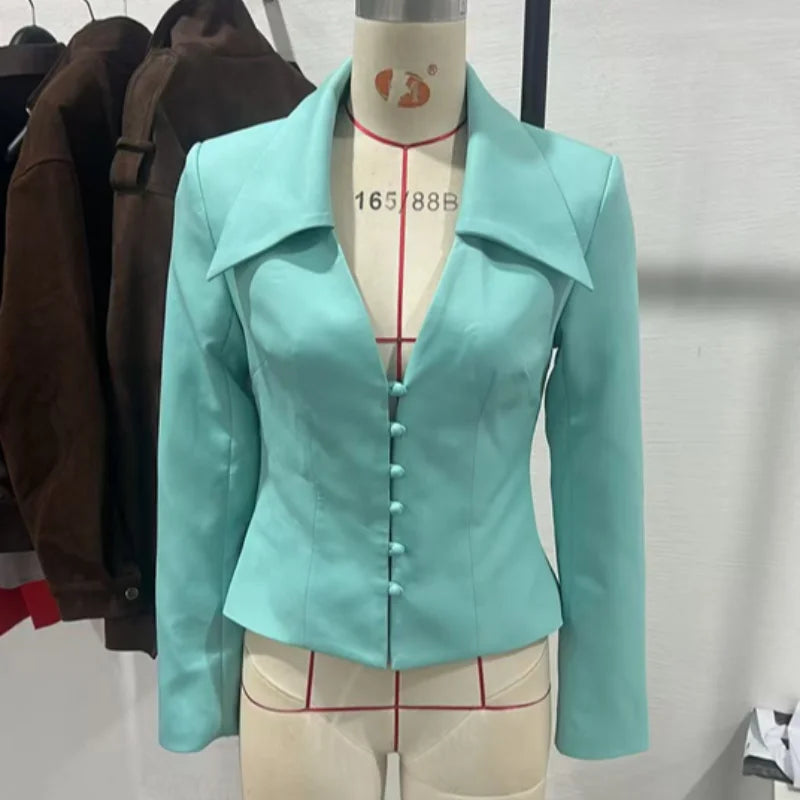 Solid Lapel Shirts 2 Piece Sets Women Chic Lapel Hollow Out Blazer Wrap Hip Slim Fit Mini Skirts Suits 2026 Lady Daily Wear New
