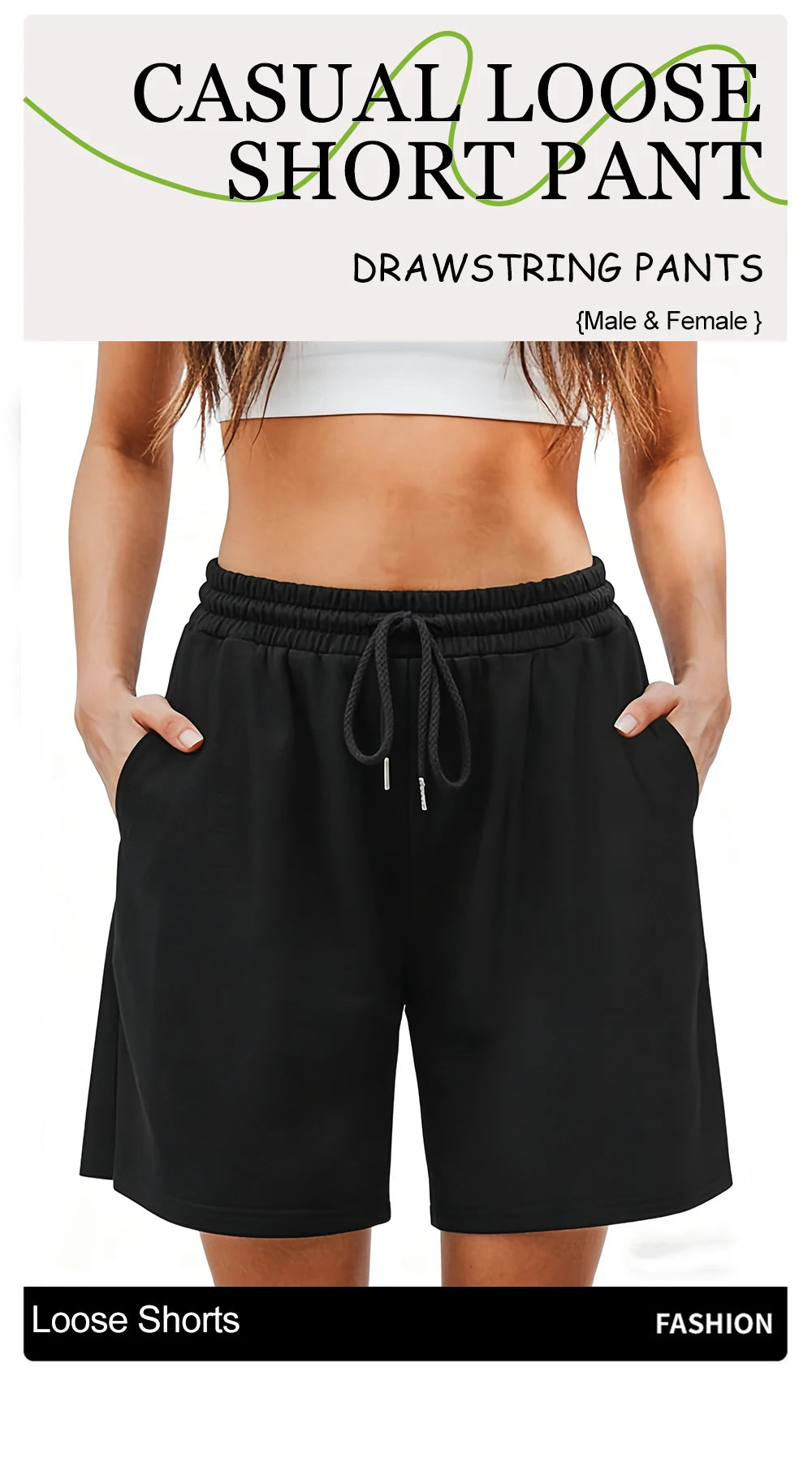 Summer Womens Loose Pants Sports Jogging Gym Five-Pair Shorts Spring High-waisted Drawstring Straight Casual Womans Streetwear