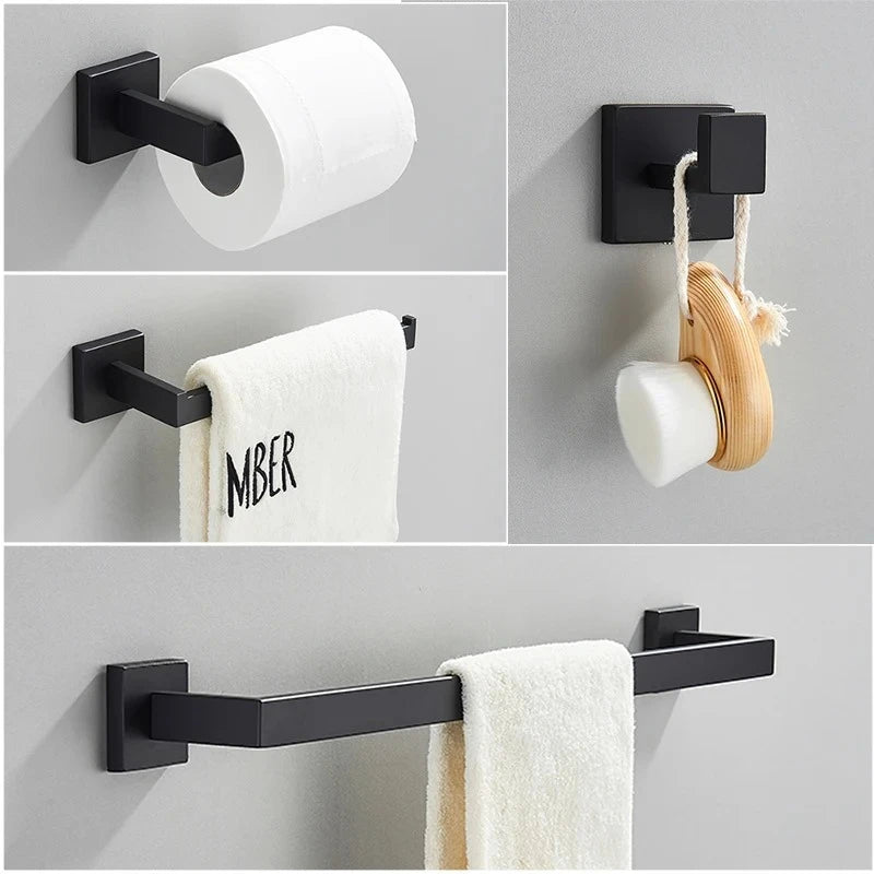 Stainless Steel Chrome Bath Hardware Set toilet accessories Chrome Towel Rack Toilet Paper Holder Towel Bar Bathroom Accessories