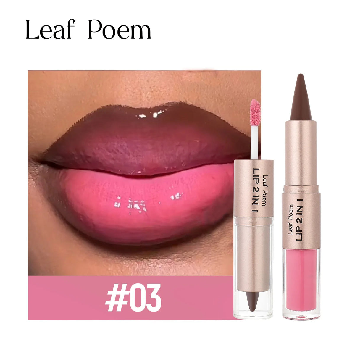 2 In 1 Dark Plum Pink Lip Makeup Matte Outline Lip Liner Mirror Plumping Lip Glaze Waterproof Lip Contour Non Stick Makeup