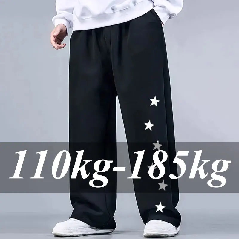 Plus Size Men's Sweatpants Casual Elastic Waist Pants Loose Fit Trendy Sporty Trousers Autumn Winter Spring Jogger Pants 6XL 7XL