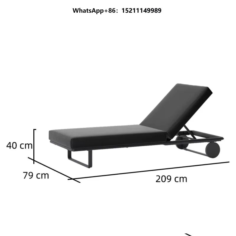 Outdoor Sun Lounger Full-Welded Aluminum Frame