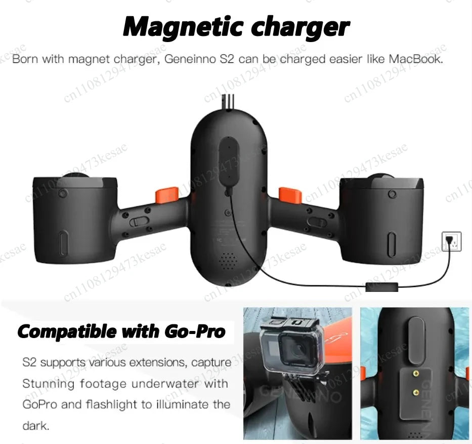 GENEINNO S2 Dual Motor Underwater Scooter | Smart APP Supported Sea Scooter for Scuba, Free Diving, Snorkeling&Swimming for Kids