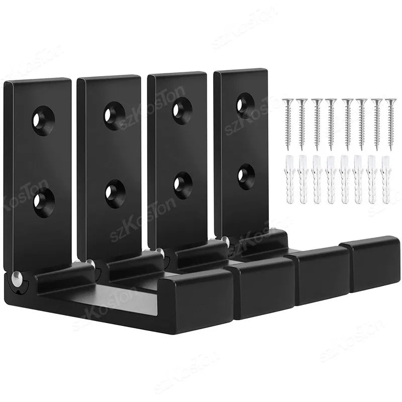 Folding Wall Hook Hidden Robe Towel Coat Hook Aluminum Alloy Hook for Home Kitchen Bathroom Black Sliver Towel Hanger