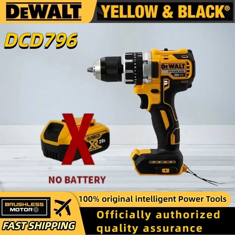 Dewalt DCD796 Cordless Brushless Impact Drill Brushless Drill Multifunctional Rechargeable Portable 18V Battery Power Tools