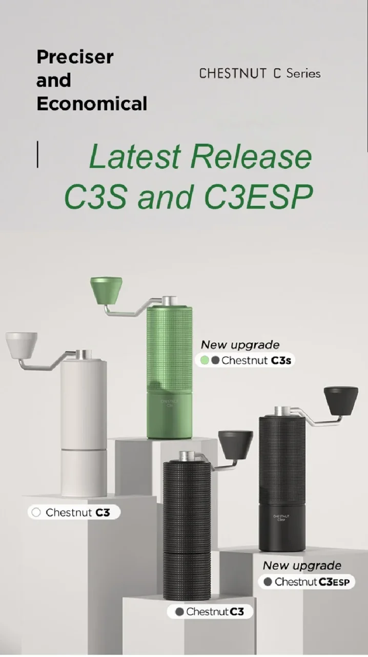 TIMEMORE Chestnut C3S / C3ESP Manual Coffee Grinder All-metal Body & S2C Burr Portable Hand Coffee Mill Grinder With Double Bear