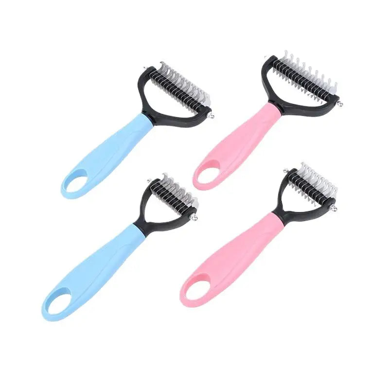 Two sided Pet Deshedding Brush Professional Hair Remover Comb for Dog Cat Grooming Use