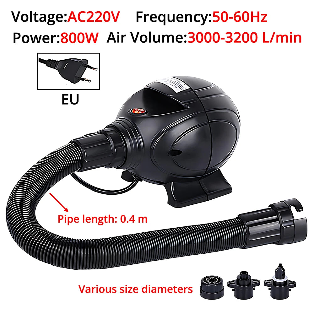 800W Electric Air Pump 2-in-1 Inflate Deflate Voltage：AC110/220V AU US EU UK Plug for Pool Boat Yoga Mat Vacuum Bag、air Bed