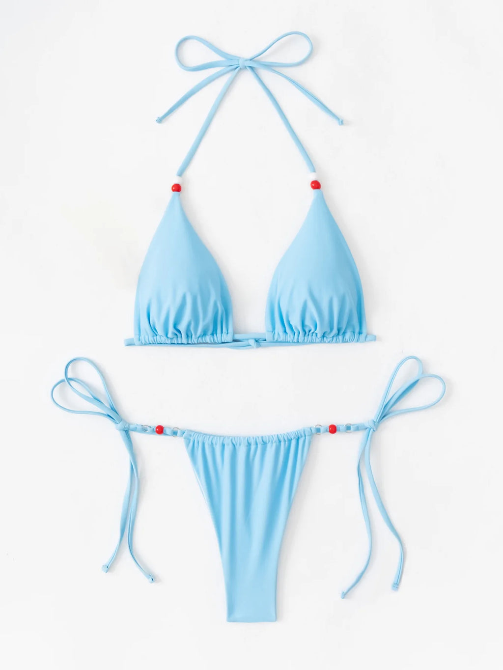 Sexy Bikini Set Bandage Swimwear Women Bathing Suit Beading Cinjunto De Dos Piezas Mujer Low Rise Swimsuit Biquine Brasileiro