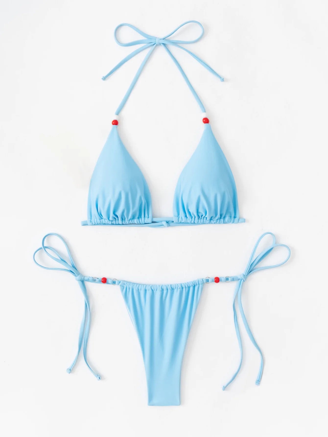 Sexy Bikini Set Bandage Swimwear Women Bathing Suit Beading Cinjunto De Dos Piezas Mujer Low Rise Swimsuit Biquine Brasileiro