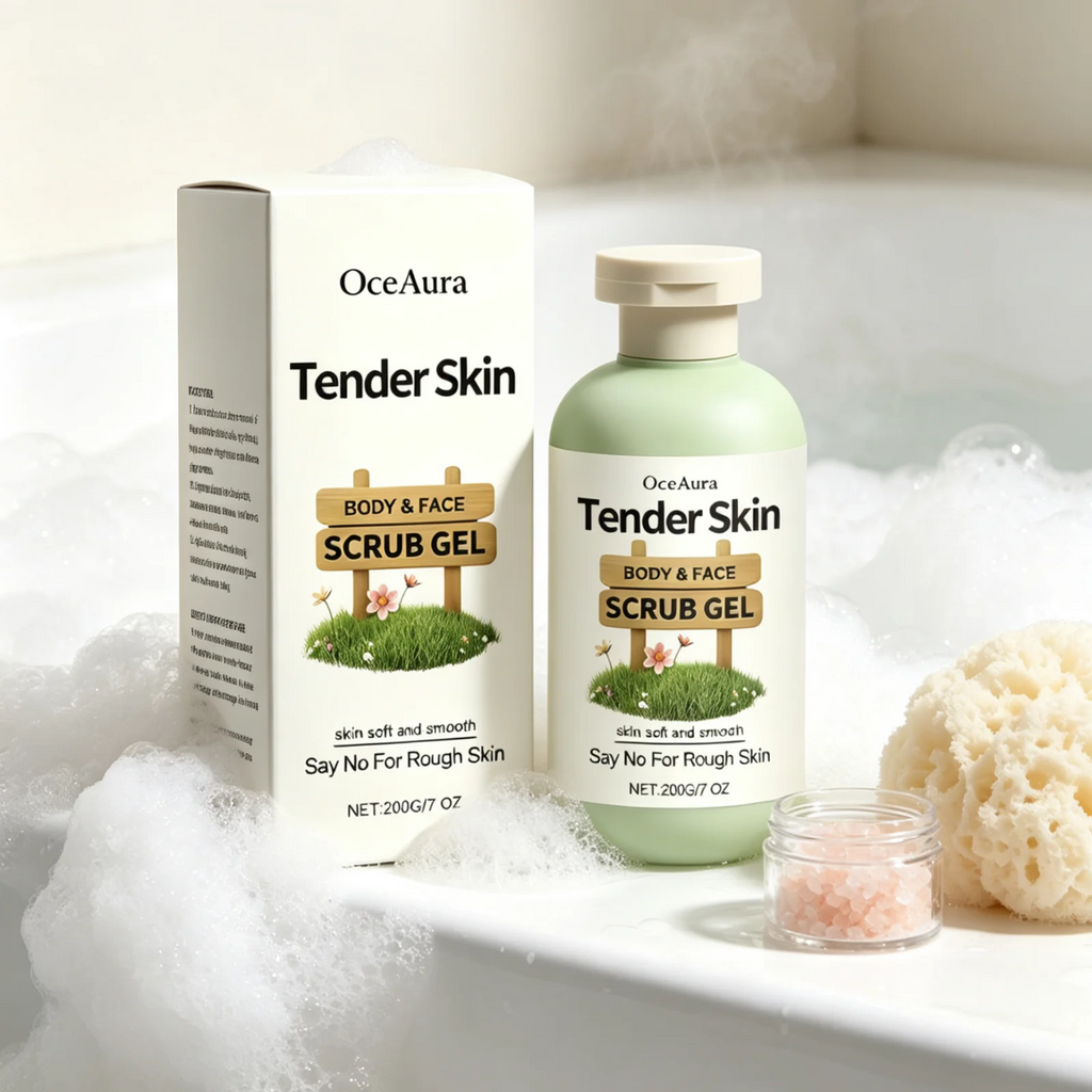 OceAura Tender Skin Scrub Gel Dead Skin Removal Deep Cleansing Smoothing Skin Renewal Refreshing Non Greasy Exfoliating Gel 200g