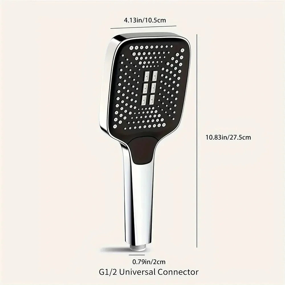 Adjustable 3-Mode Rainfall Shower Head Large Flow High Pressure Water Saving Shower Mixer - Bathroom Accessory