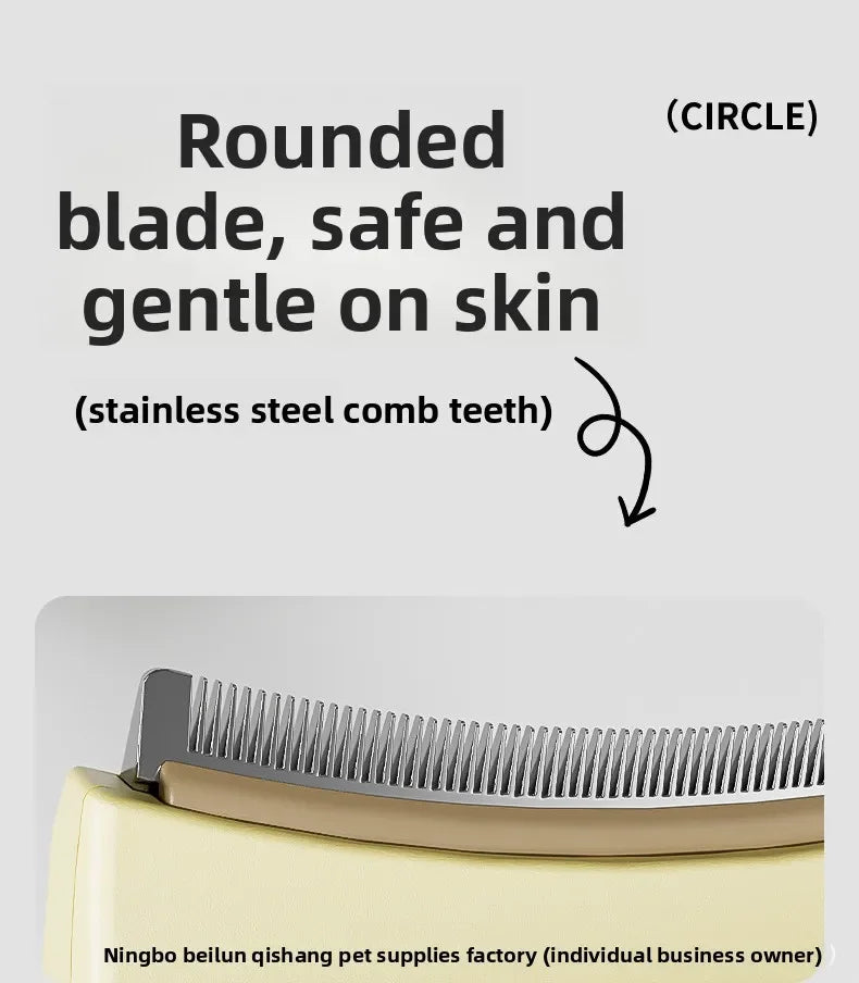 One-Click Self-Cleaning Pet Deshedding Brush Curved Blade Undercoat Rake Hair Remover Grooming Tool for Dog Cat