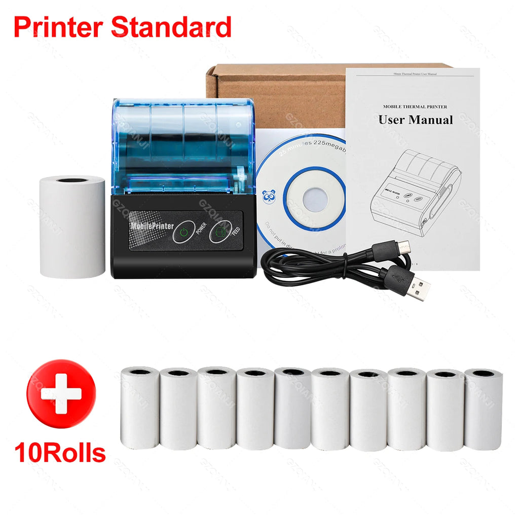 Mini Bluetooth Thermal Printer Wireless Protable 58mm Receipt Bill POS Printer Loyverse POS Free App on Android Small Business