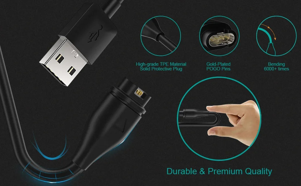 Type C USB Charging Cable For Garmin VenuX1 Quatix8 Charger Forerunner 970 165 255 Instinct3 3S 3X 2 Garmin Active6 Lily2 Active