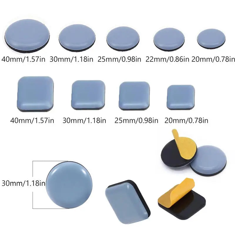 4~16pcs Feet Gliders Sliding Pads Home Furniture Sliders Furniture Gliders PTFE  Floor Mover Pads For  Household Hardware
