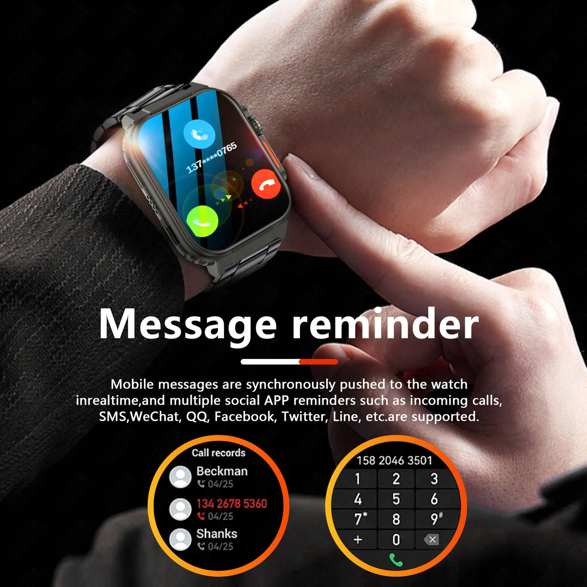 LIGE 600mAh New Smart Watch Men Outdoor Sports Fitness Bracelet Blood Pressure Clock IP68 Waterproof Men Smartwatch For Android
