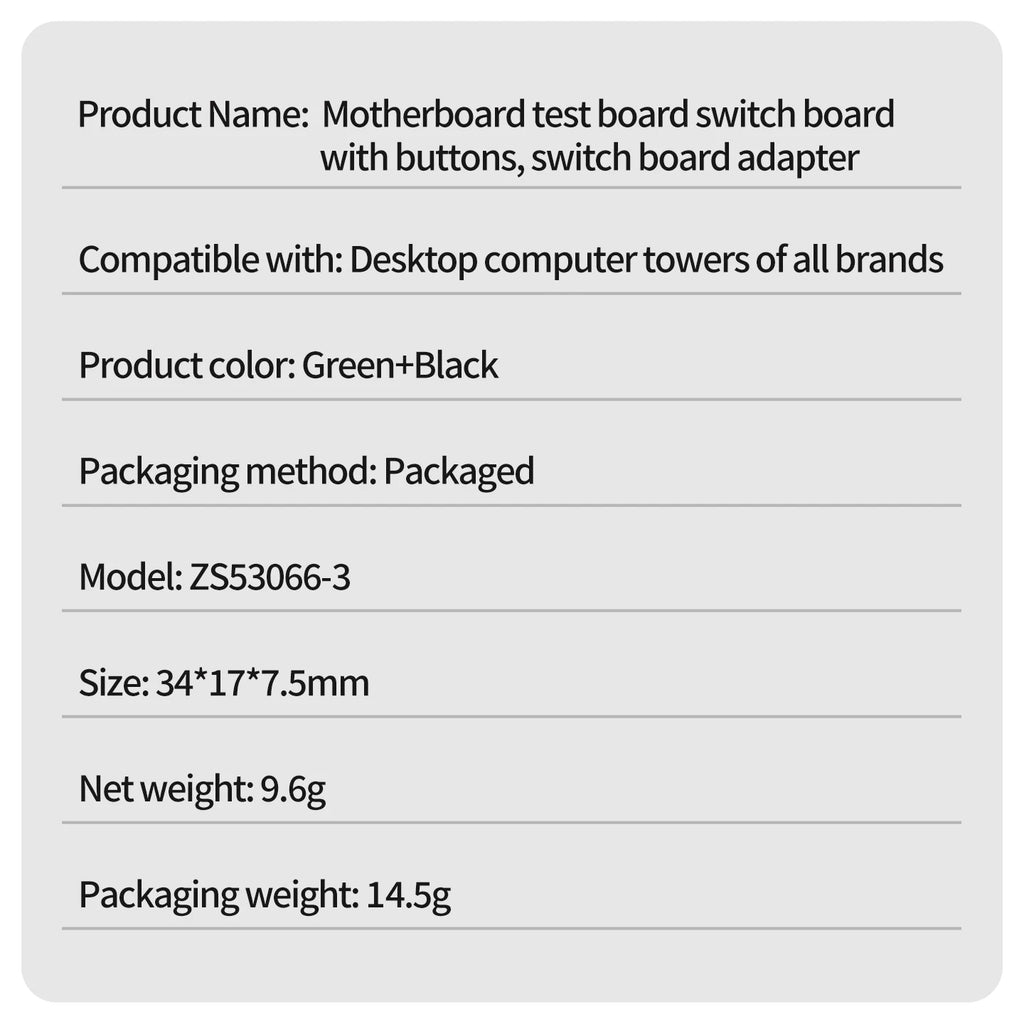PC Power Reset Switch External Module 9Pin Motherboard Header Power LED HDD Indicator for Computer Case Test Board Repair DIY