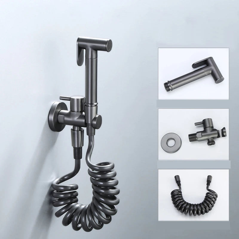 Brass Handheld Toilet Bidet Sprayer Set Accessories Black Bidet Faucet for Bathroom Sprayer Shower Head Self Cleaning White