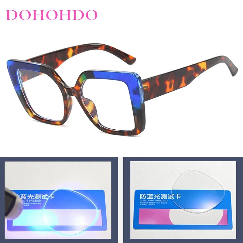 Oversized Square Frame Classic New Fashion Glasses Women Men Luxury Brand Designer Computer Games Anti-Blue Light Eyewear Unisex