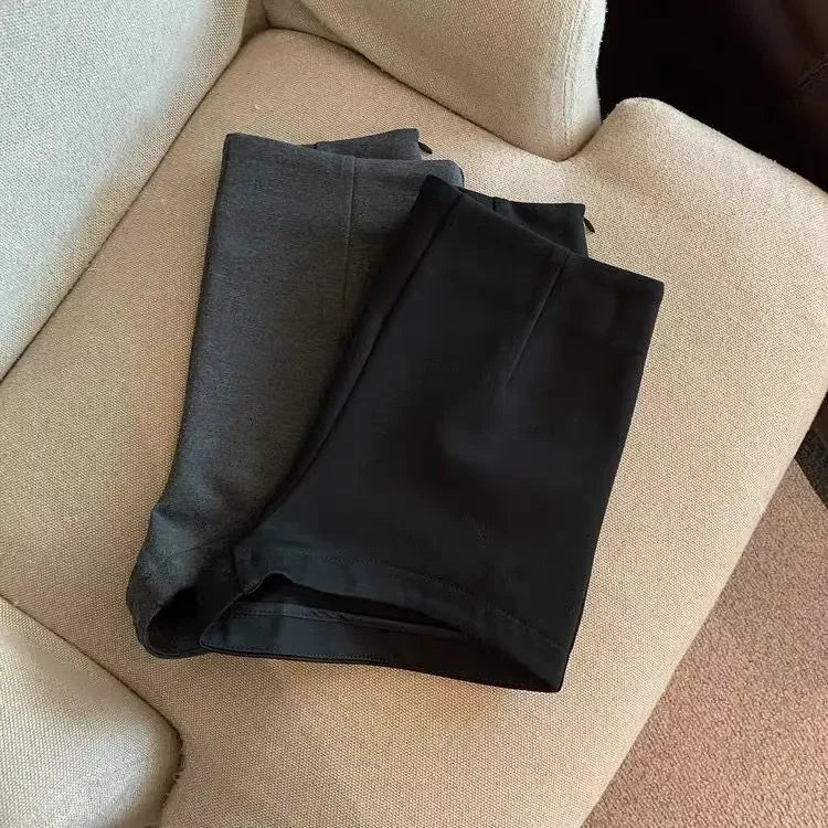 Short Pants Women Black Grey Suits Pantalones Cortos De Mujer Autumn New Slim High Waist Wide Leg Shorts Femme Y2k
