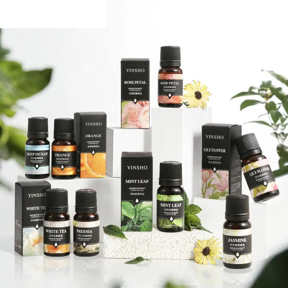 16 Flavors Essential Oils Water-soluble Lavender Rose Car Air Fresheners Perfume Refill Aroma Diffuser AirHumidifier Home 10ML