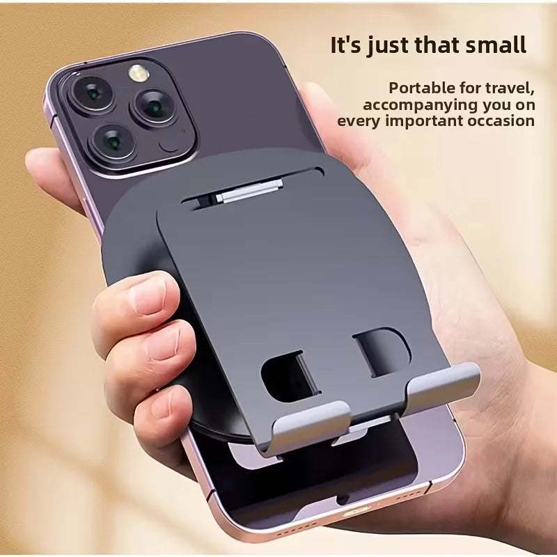 Aluminum Alloy Mobile Phone Stand - Waterproof 360° Rotatable Desktop Stand with 2-Position Adjustable Foldable Design