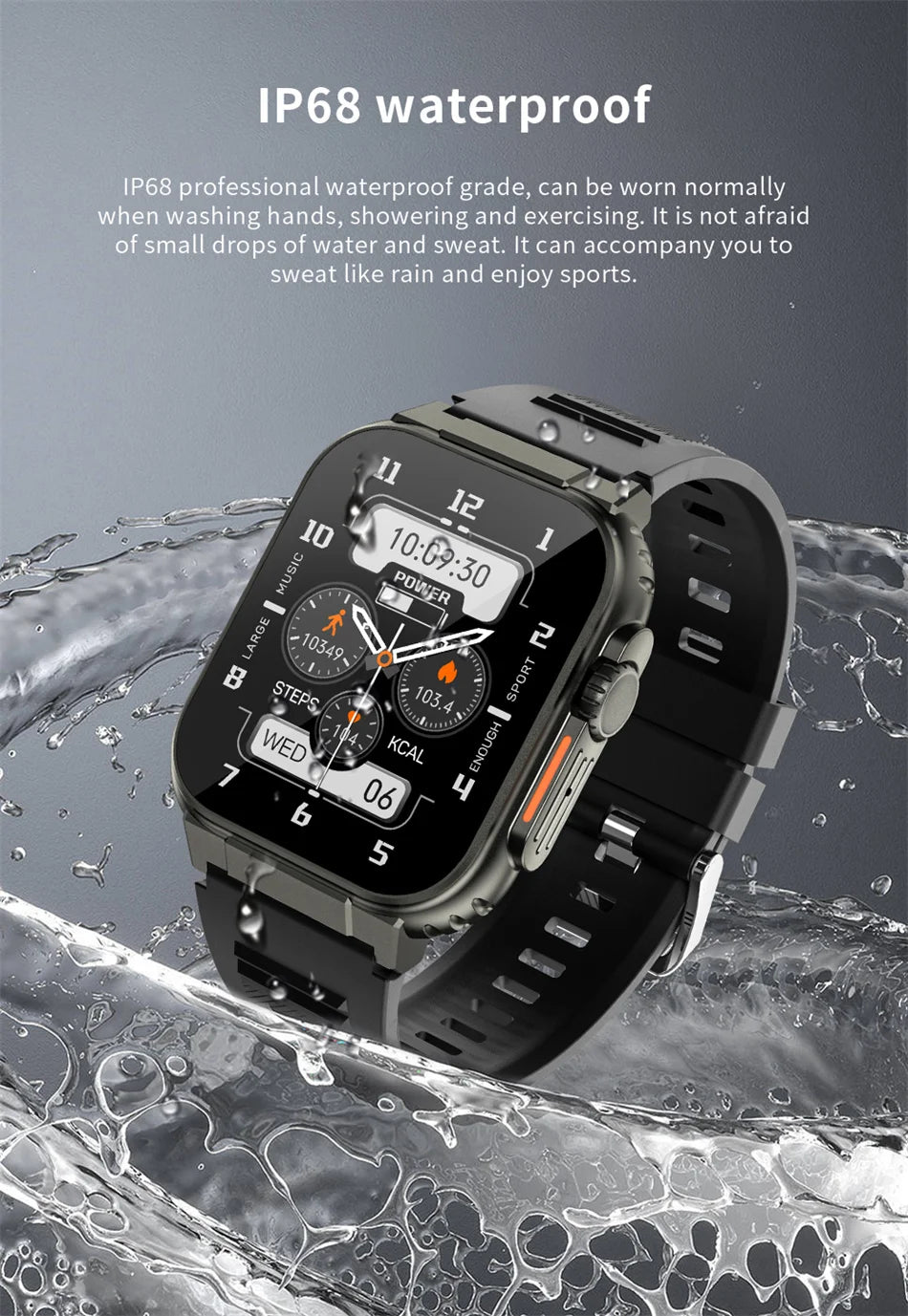 LIGE 600mAh New Smart Watch Men Outdoor Sports Fitness Bracelet Blood Pressure Clock IP68 Waterproof Men Smartwatch For Android
