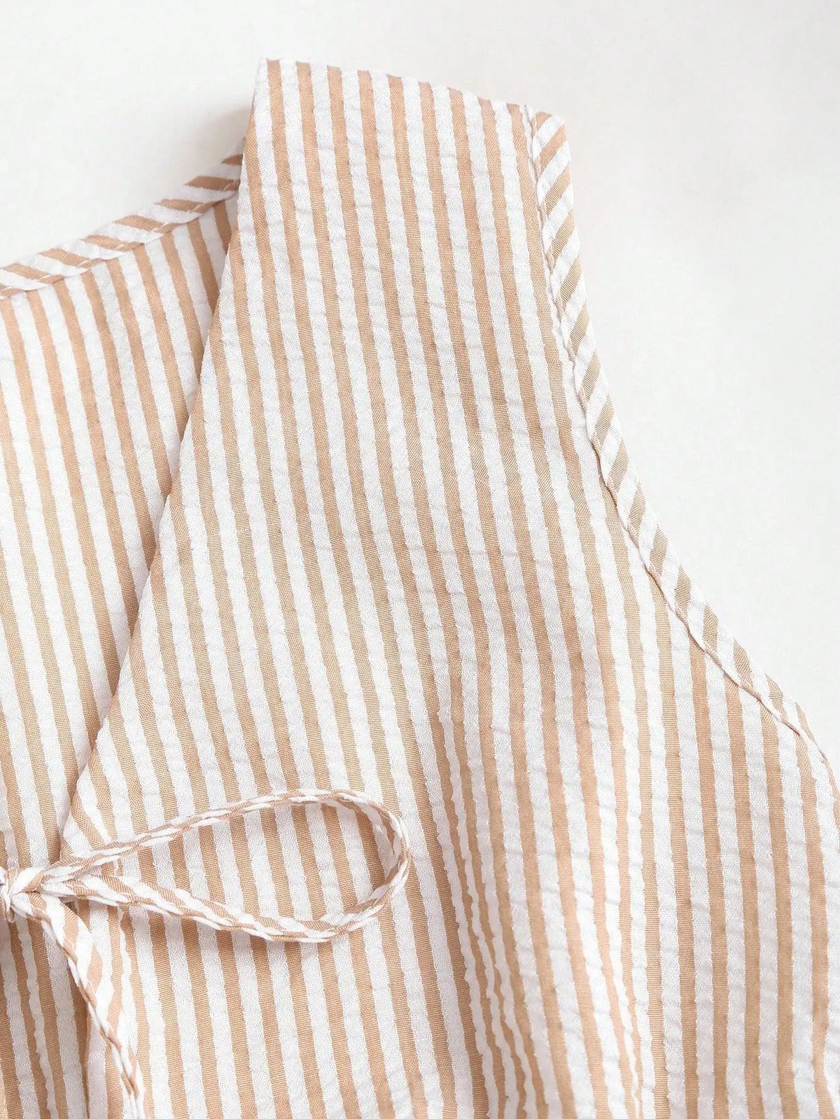 Summer Solid Color Tie Pants Set Stripe Casual Sweet Versatile Loose Comfortable Vacation Daily Two Piece Set