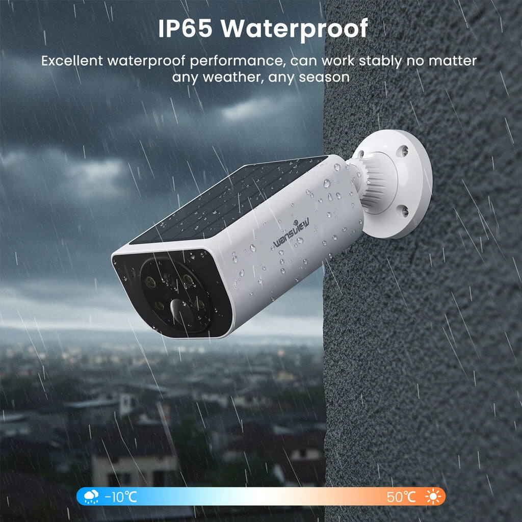 Wansview 2K Outdoor Wireless WIFI Camera 2.4G 3MP Battery Solar Security Camera Floodlight Color Night Vision Local Alarm
