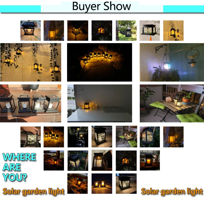 Solar LED Lights Outdoor Focus Floor Lanterns Panel Candle Terraza Indoor Hanging Balcony Birds Decoration Lighting For Garden