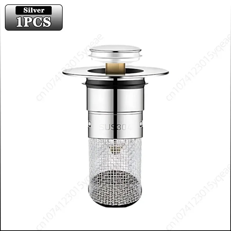 1-20PCS Kitchen Bathroom Sink Stopper Stainless Steel Rust Proof Drain Strainer Anti Odor Anti Clog Pop Up Drain Filter