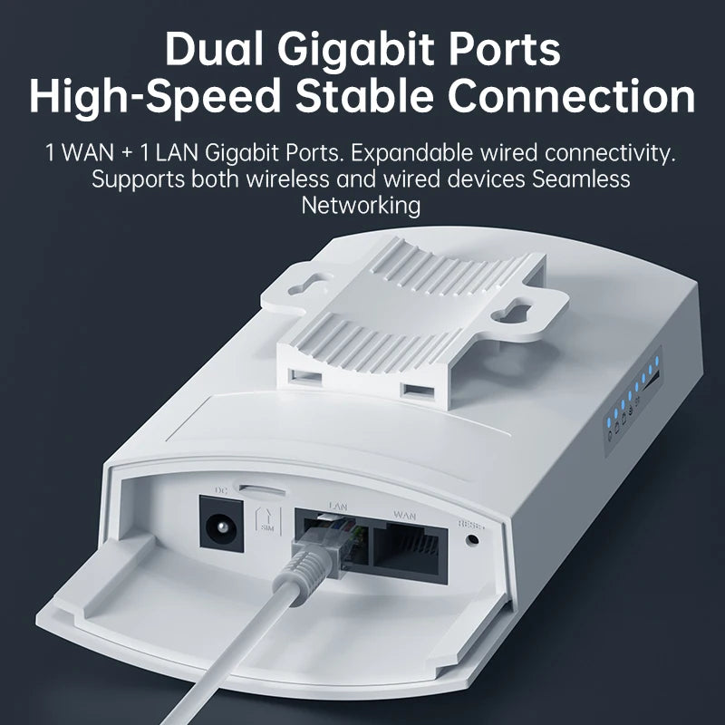 PLERY 1200Mps 4G LTE Router Cat.6 802.11b/g/n/ac 2.4GHz+5.8GHz 4G Outdoor Router+4G Indoor Router 5 g SIM EU Plug For Global