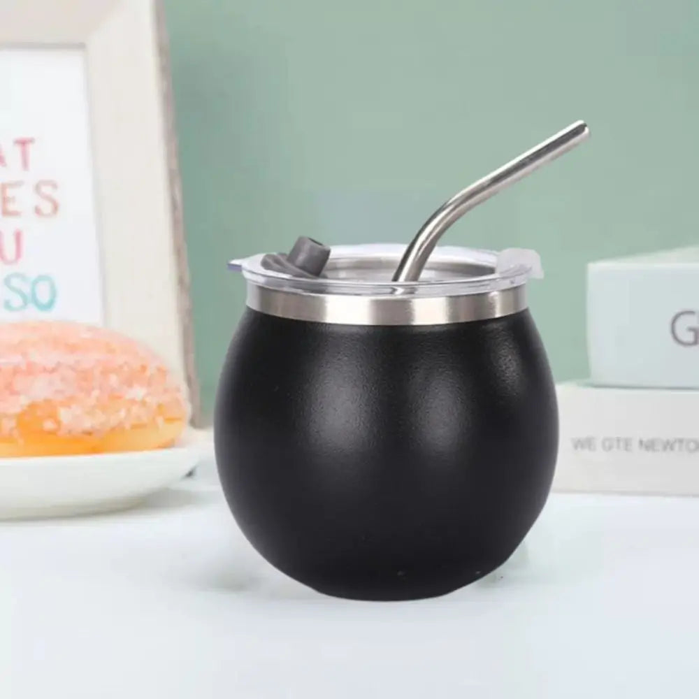 Mini Double Wall Argentine Yerba Mate Cup 5oz Stainless Steel Insulated Cups with Straw and Lid Tumbler Cup Outdoor