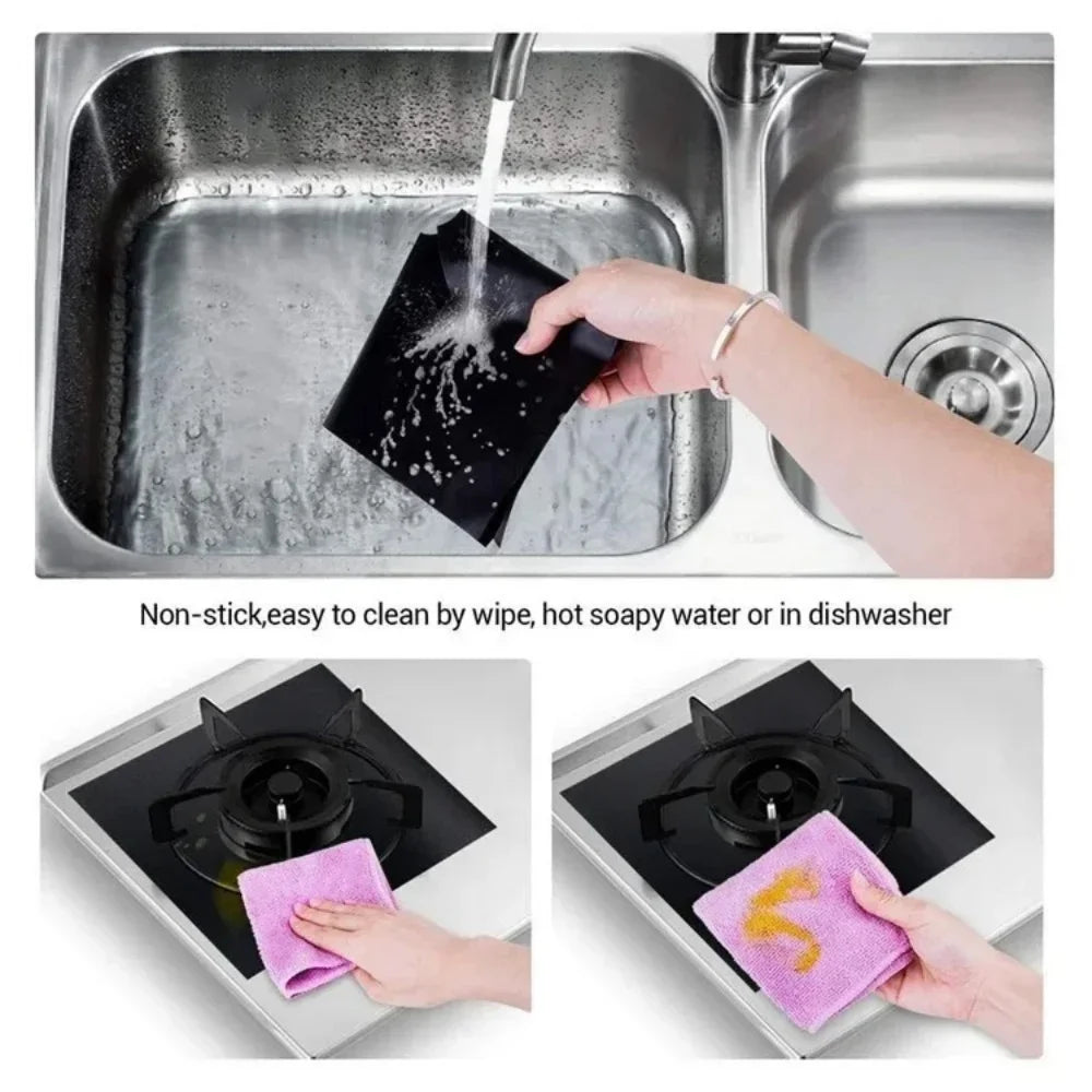 4pcs Washable Gas Stove Surface Protection 27cm Pad Oil And Dirt Resistant Kitchen Cleaning Accessories Household Cooker Tools
