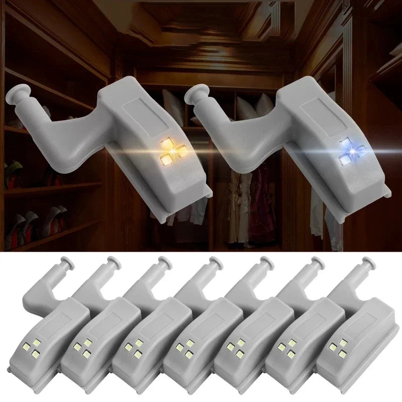 20/1PCS LED Inner Hinge Lamps Universal Wardrobe Cabinet Sensor Night Light Kitchen BedroomCupboard Closet Drawer Night Lamp
