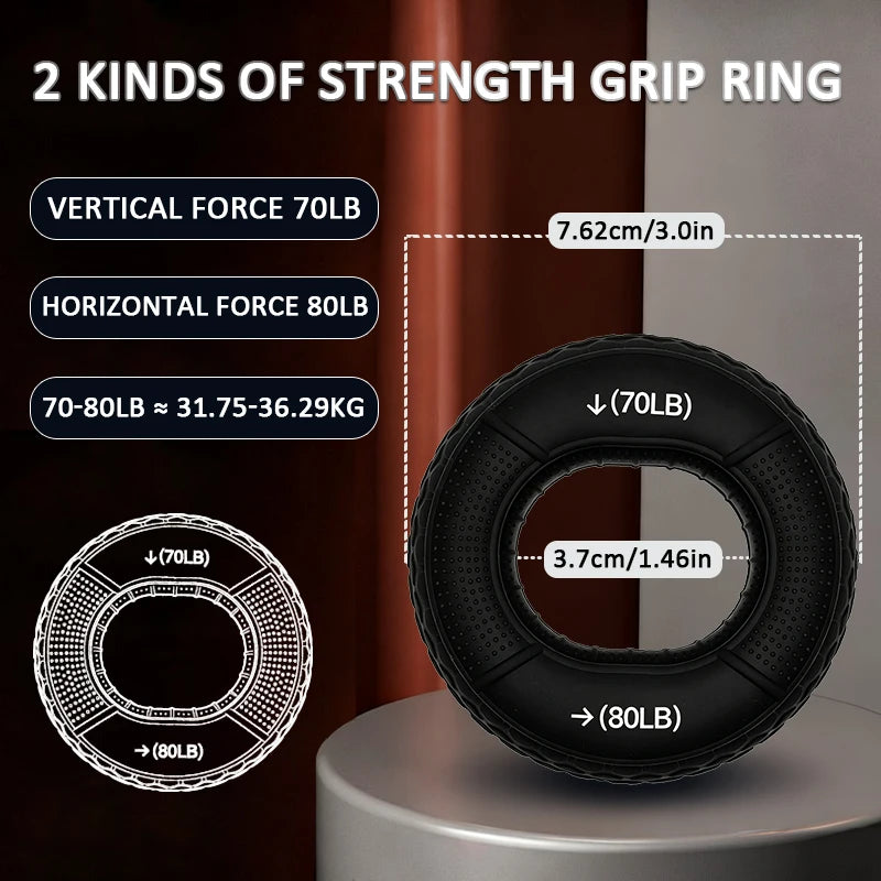 Silicone Hand Trainer Finger Gripper Ring Hand Power Gripper Ring Stress Relief Gym Home Workout Exercise Fitness Equipment