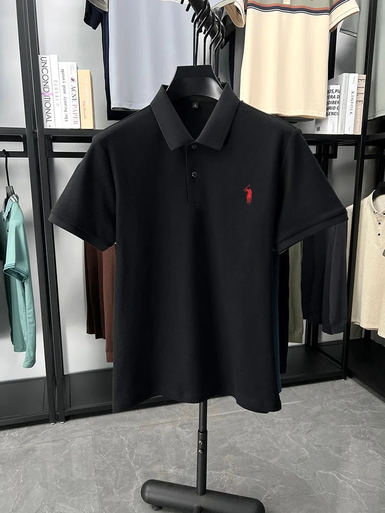 Designer brand 100% cotton short sleeve polo shirt fashion luxury pony embroidery men's summer casual high-quality Paul T-shirt