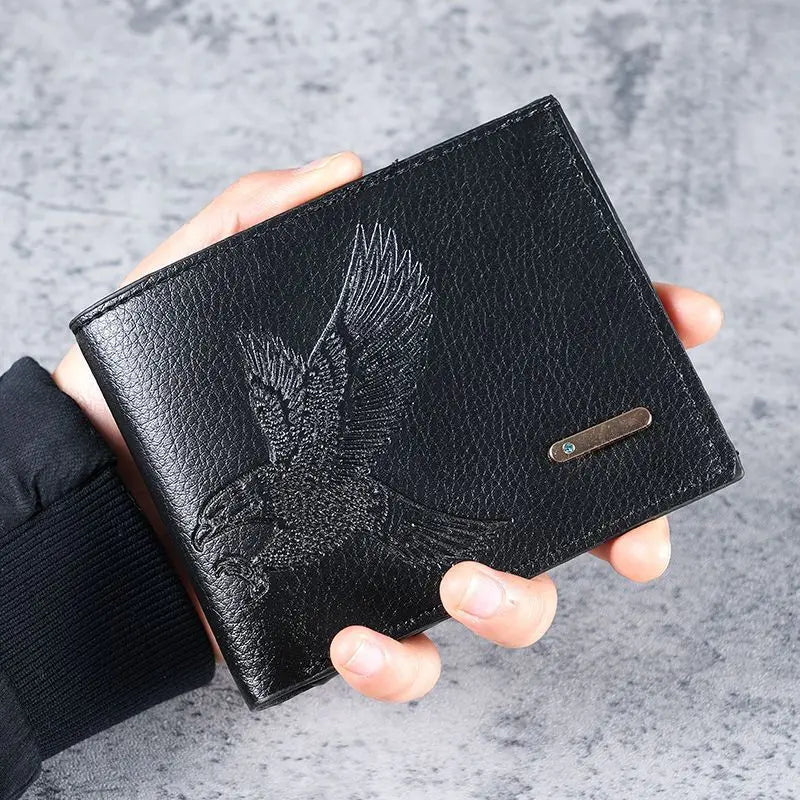 2025 Creativity Eagle Pattern Wallet MEN Soft Pu Wallet Thin Wallet Coin Purse For Gifts Card Holder Students