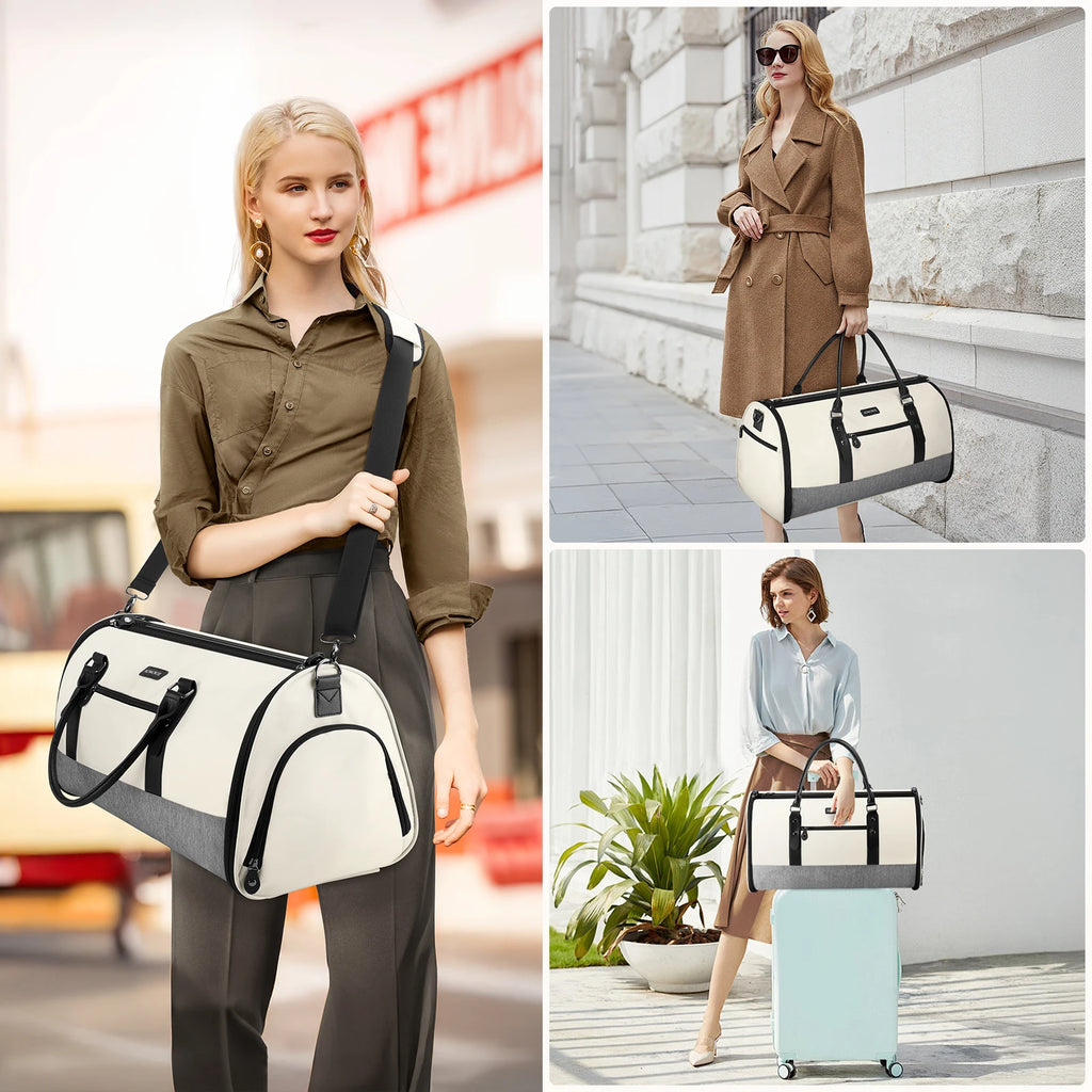 Travel Garment Bag, Convertible Garment Duffel Bags Combo with Shoe Compartment Toiletry Bag, Carry-On Weekend Overnight Bag for