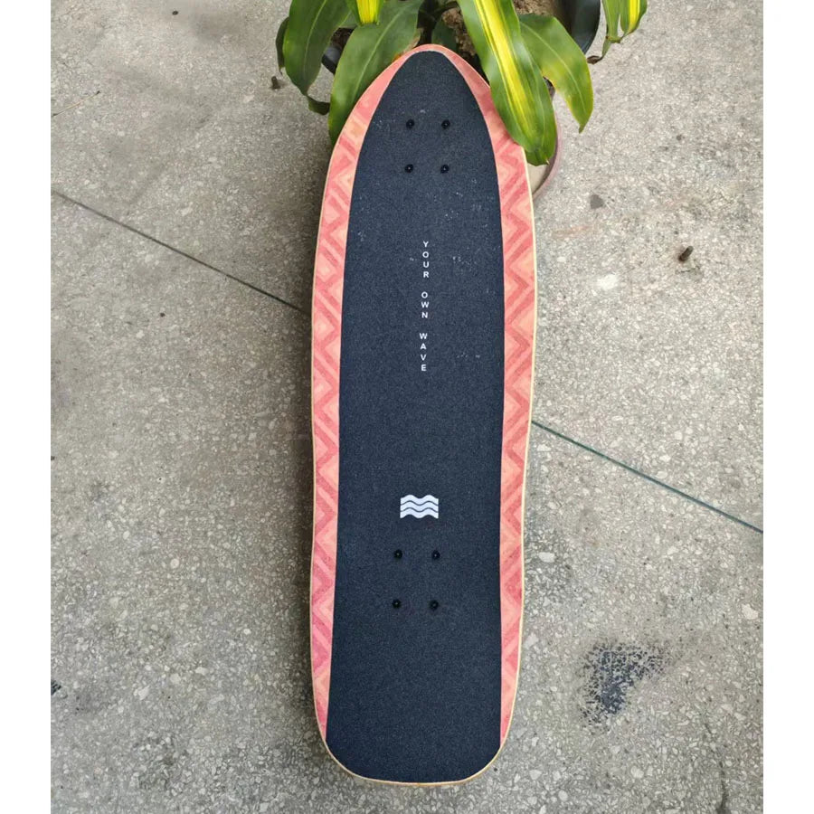 Whole kit YOW land surf skateboard black grids model 32inch has double curvy sides pro good quality