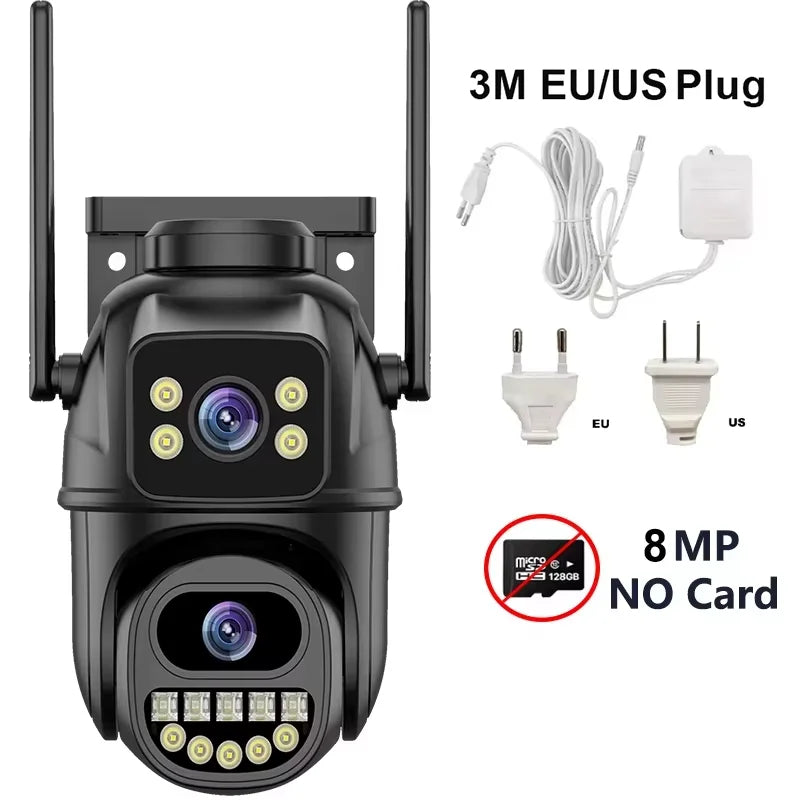 4K 8MP Security Camera 5X Zoom Dual Lens Dual Screen Outdoor WiFi Home Protection 6MP IP PTZ CCTV Video Surveillance Camera