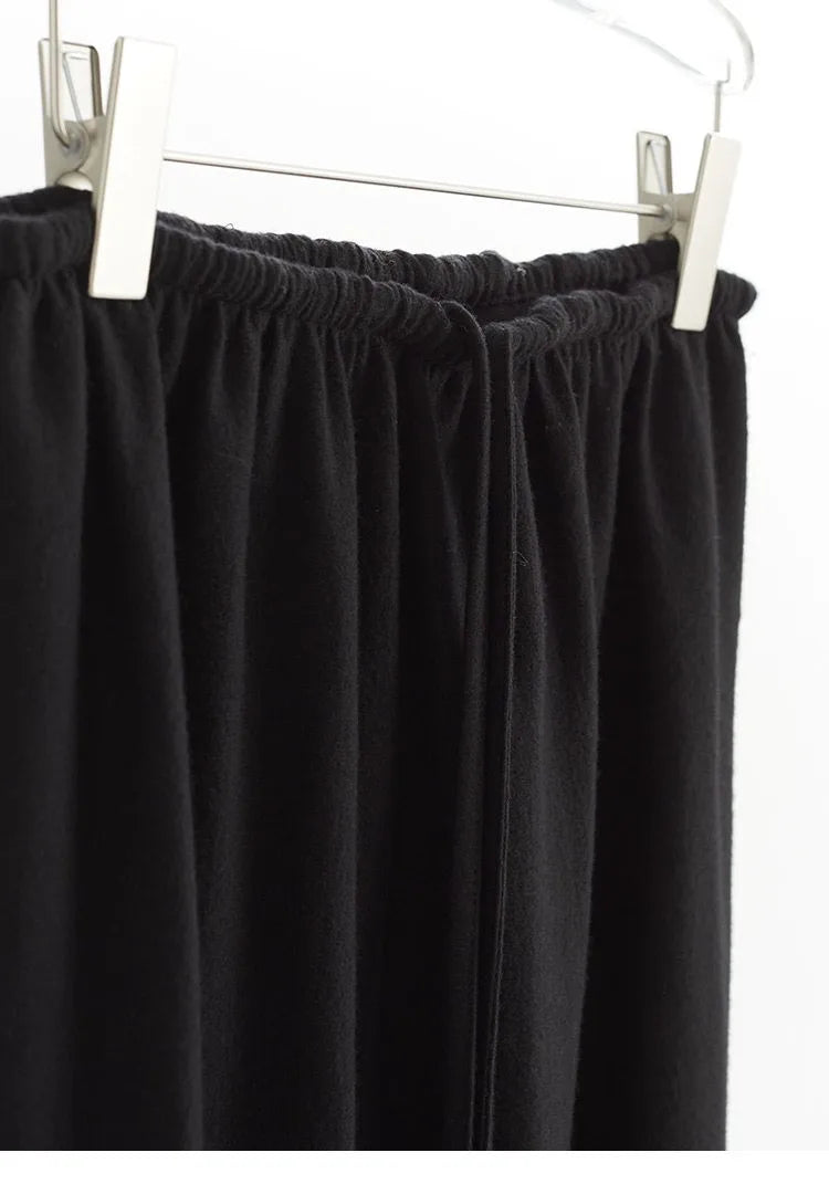 Elastic Waist 100% Wool Skirt, Women's High-Waisted Mid-Length Skirt, New Style for Autumn and Winter 2026
