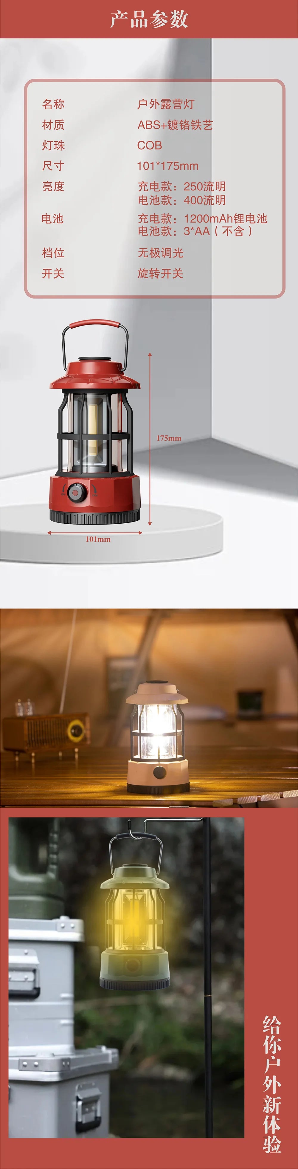Outdoor Camping Lights Tent Portable Horse Lights Gifts Ningbo Retro Charging Camp Lights